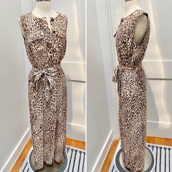 BANANA REPUBLIC Utility Maxi Shirtdress in Leopard Print - Picture 3 of 12